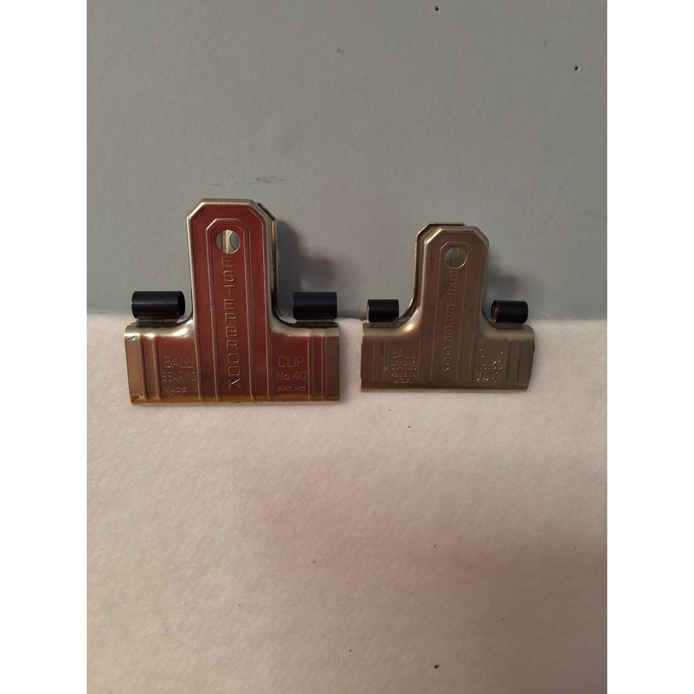 Vintage Pair Of Esterbrook Ball Bearing Paper Clips No. 30 & 40. Lot Of 2!